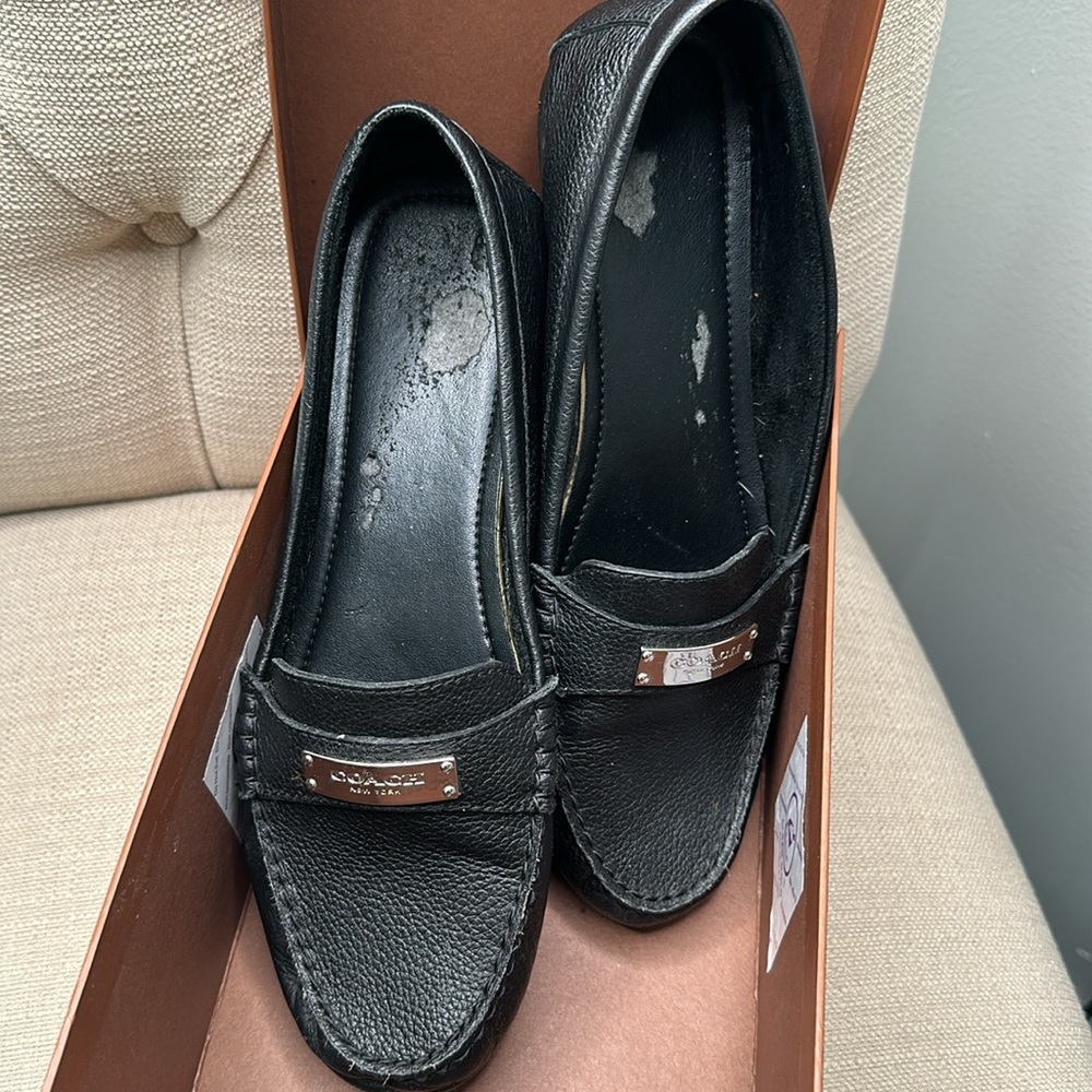 Women coach loafers black size 9